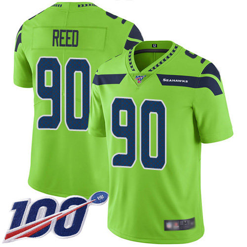 Nike Seahawks #90 Jarran Reed Green Men’s Stitched NFL Limited Rush 100th Season Jersey