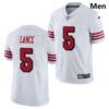 Men San Francisco 49ers #5 Trey Lance Jersey White 2021 Color Rush Limited