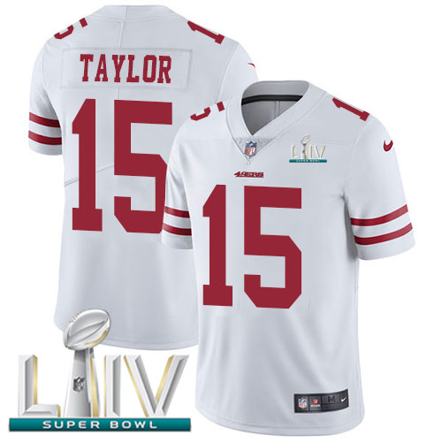 Nike 49ers #15 Trent Taylor White Super Bowl LIV 2020 Men’s Stitched NFL Vapor Untouchable Limited Jersey