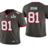 Men’s Tampa Bay Buccaneers #81 Antonio Brown Grey 2021 Super Bowl LV Limited Stitched NFL Jersey