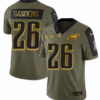 Men’s Olive Philadelphia Eagles #26 Miles Sanders 2021 Camo Salute To Service Golden Limited Stitched Jersey