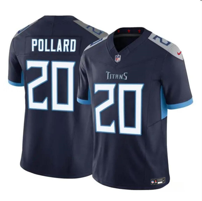 Men’s Tennessee Titans #20 Tony Pollard Navy 2023 F.U.S.E. Vapor Limited Football Stitched Jersey