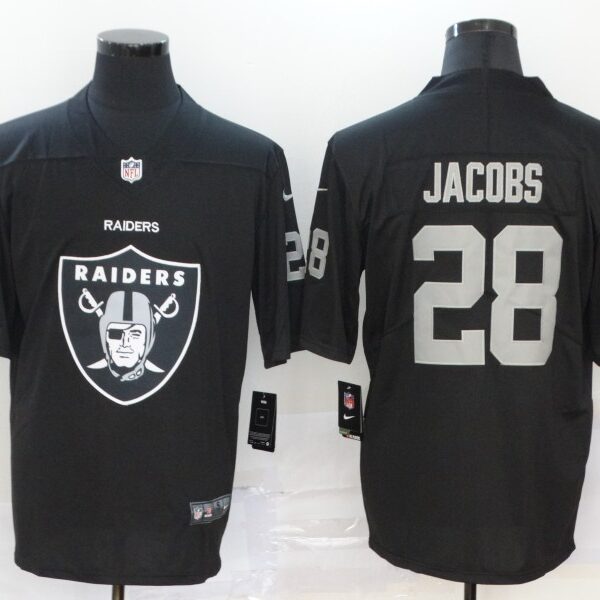 Men’s Las Vegas Raiders #28 Josh Jacobs Black 2020 Big Logo Vapor Untouchable Stitched NFL Nike Fashion Limited Jersey