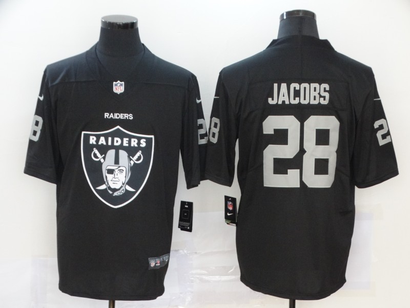Men’s Las Vegas Raiders #28 Josh Jacobs Black 2020 Big Logo Vapor Untouchable Stitched NFL Nike Fashion Limited Jersey
