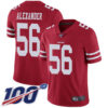 Nike 49ers #56 Kwon Alexander Red Team Color Men’s Stitched NFL 100th Season Vapor Limited Jersey