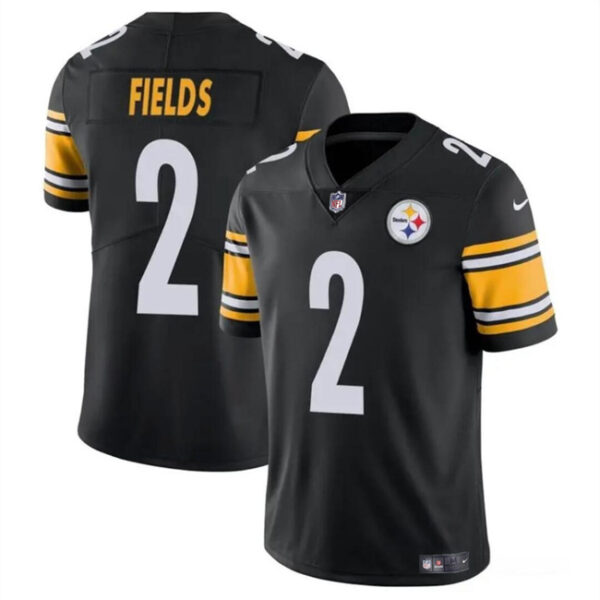 Men’s Pittsburgh Steelers #2 Justin Fields Black Vapor Untouchable Limited Football Stitched Jersey