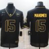 Men’s Kansas City Chiefs #15 Patrick Mahomes Black Gold 2020 Salute To Service Stitched NFL Nike Limited Jersey