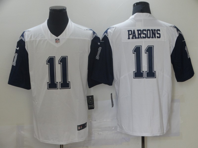 Men’s Dallas Cowboys #11 Micah Parsons White 2021 Color Rush Stitched NFL Nike Limited Jersey
