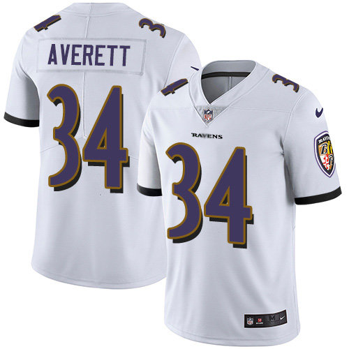 Nike Ravens #34 Anthony Averett White Men’s Stitched NFL Vapor Untouchable Limited Jersey