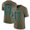 Jaguars #17 DJ Chark Jr Olive Men’s Stitched Football Limited 2017 Salute To Service Jersey