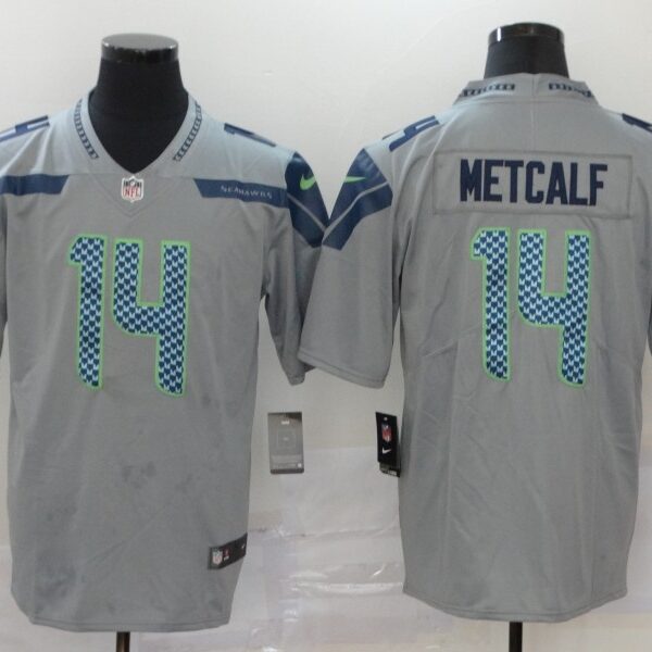 Men’s Seattle Seahawks #14 D.K. Metcalf Grey 2017 Vapor Untouchable Stitched NFL Nike Limited Jersey