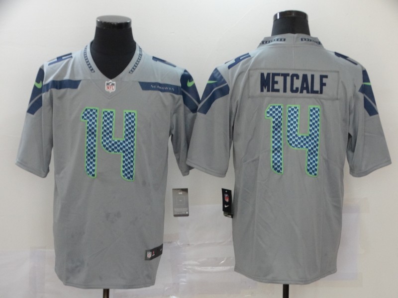 Men’s Seattle Seahawks #14 D.K. Metcalf Grey 2017 Vapor Untouchable Stitched NFL Nike Limited Jersey