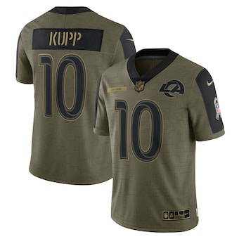 Men’s Los Angeles Rams #10 Cooper Kupp Nike Olive 2021 Salute To Service Limited Player Jersey