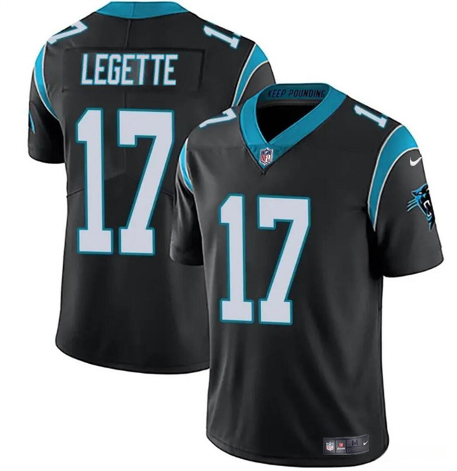 Men’s Carolina Panthers #17 Xavier Legette Black 2024 Draft Vapor Limited Football Stitched Jersey