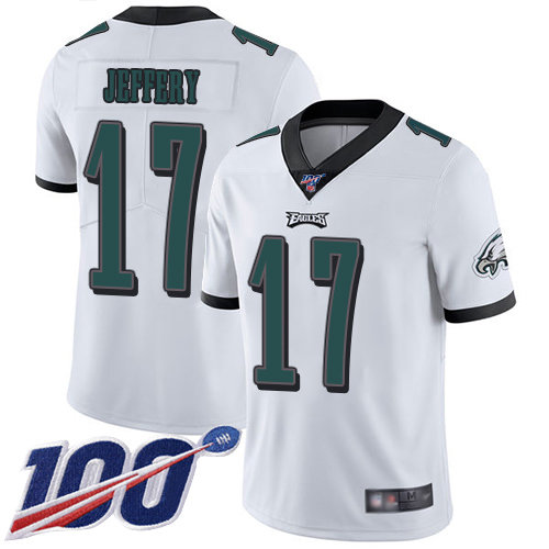 Nike Eagles #17 Alshon Jeffery White Men’s Stitched NFL 100th Season Vapor Limited Jersey