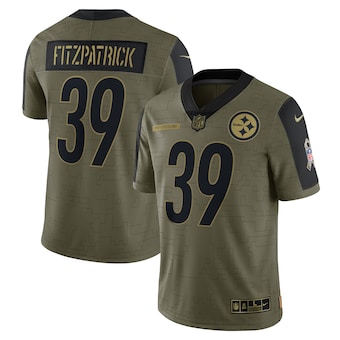 Men’s Pittsburgh Steelers #39 Minkah Fitzpatrick Nike Olive 2021 Salute To Service Limited Player Jersey