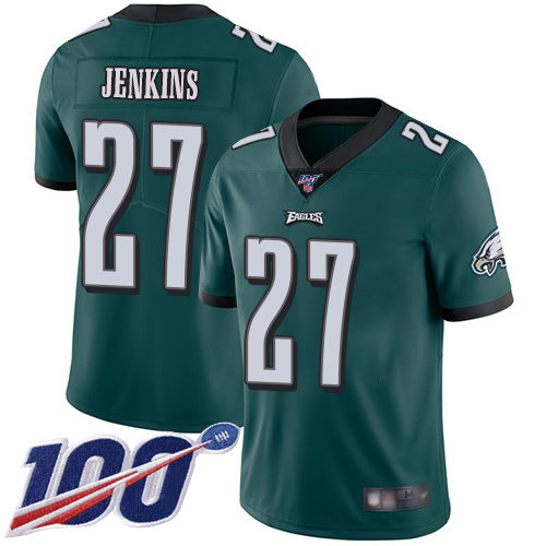 Nike Eagles #27 Malcolm Jenkins Midnight Green Team Color Men’s Stitched NFL 100th Season Vapor Limited Jersey