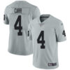 Nike Raiders #4 Derek Carr Silver Men’s Stitched NFL Limited Inverted Legend Jersey