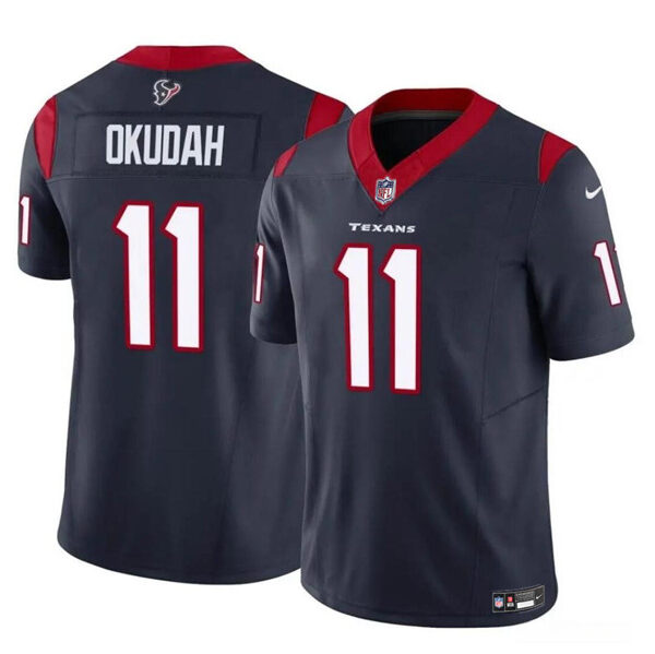 Men’s Houston Texans #11 Jeff Okudah Navy 2024 F.U.S.E. Vapor Untouchable Football Stitched Jersey