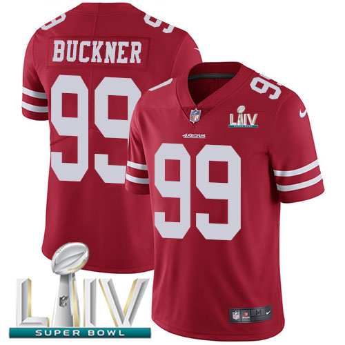Nike 49ers #99 DeForest Buckner Red Super Bowl LIV 2020 Team Color Men’s Stitched NFL Vapor Untouchable Limited Jersey