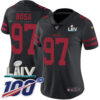 Nike 49ers #97 Nick Bosa Black Super Bowl LIV 2020 Alternate Women’s Stitched NFL 100th Season Vapor Limited Jersey