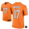 Men Miami Dolphins #17 Jaylen Waddle Orange 2021 Vapor Untouchable Limited Stitched NFL Jersey