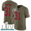 Nike 49ers #31 Raheem Mostert Olive Super Bowl LIV 2020 Men’s Stitched NFL Limited 2017 Salute To Service Jersey