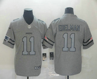 Men’s New England Patriots #11 Julian Edelman 2019 Gray Gridiron Vapor Untouchable Stitched NFL Nike Limited Jersey