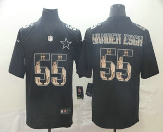 Men’s Dallas Cowboys #55 Leighton Vander Esch 2019 Black Statue Of Liberty Stitched NFL Nike Limited Jersey