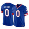 Men’s New York Giants #0 Brian Burns Blue Throwback Vapor Untouchable Limited Football Stitched Jersey