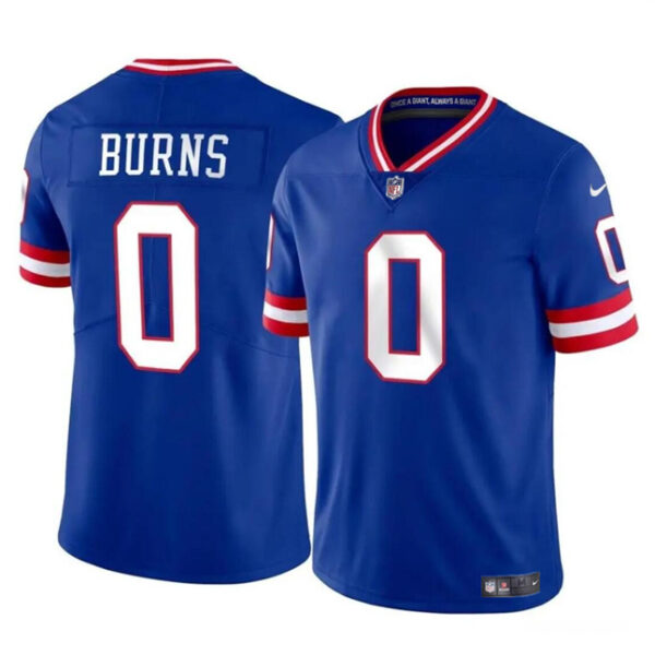 Men’s New York Giants #0 Brian Burns Blue Throwback Vapor Untouchable Limited Football Stitched Jersey