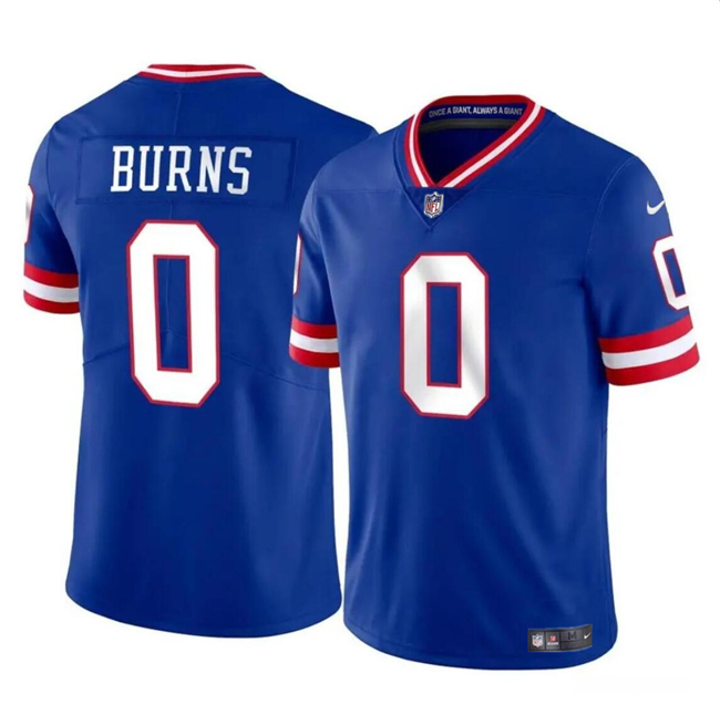 Men’s New York Giants #0 Brian Burns Blue Throwback Vapor Untouchable Limited Football Stitched Jersey