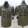 Men’s Las Vegas Raiders #28 Josh Jacobs Nike Olive 2021 Salute To Service Limited Player Jersey