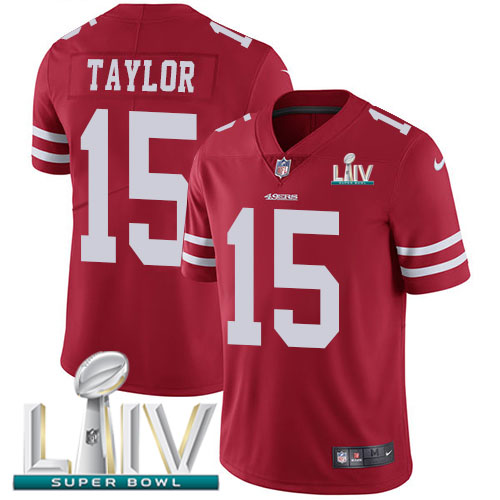 Nike 49ers #15 Trent Taylor Red Super Bowl LIV 2020 Team Color Men’s Stitched NFL Vapor Untouchable Limited Jersey