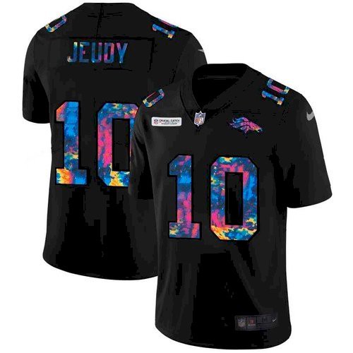 Men’s Denver Broncos #10 Jerry Jeudy Crucial Catch Black Jersey