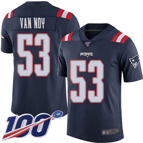 Nike Patriots #53 Kyle Van Noy Navy Blue Men’s Stitched NFL Limited Rush 100th Season Jersey