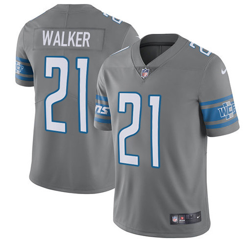 Nike Lions #21 Tracy Walker Gray Men’s Stitched NFL Limited Rush Jersey