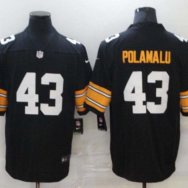 Men’s Pittsburgh Steelers #43 Troy Polamalu Black 2017 Vapor Untouchable Stitched NFL Nike Throwback Limited Jersey