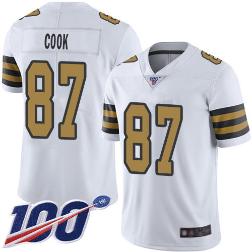 Nike Saints #87 Jared Cook White Men’s Stitched NFL Limited Rush 100th Season Jersey