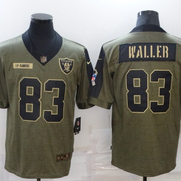 Men’s Las Vegas Raiders #83 Darren Waller 2021 Olive Salute To Service Limited Stitched Jersey