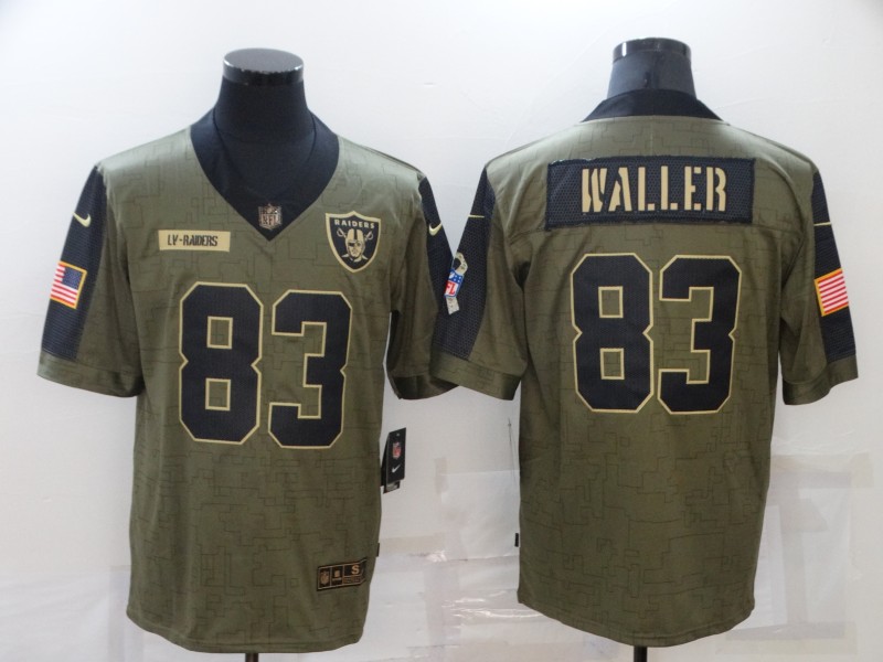Men’s Las Vegas Raiders #83 Darren Waller 2021 Olive Salute To Service Limited Stitched Jersey