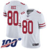 Nike 49ers #80 Jerry Rice White Men’s Stitched NFL 100th Season Vapor Limited Jersey