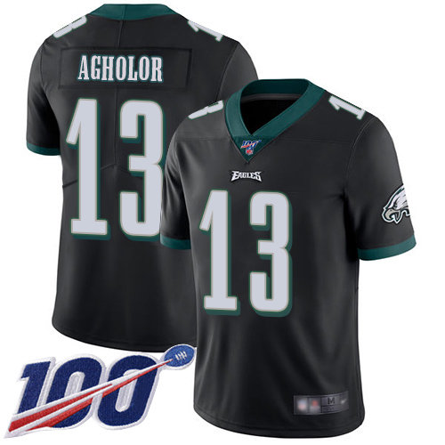 Nike Eagles #13 Nelson Agholor Black Alternate Men’s Stitched NFL 100th Season Vapor Limited Jersey