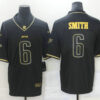 Men’s Philadelphia Eagles #6 DeVonta Smith Black 100th Season Golden Edition Jersey