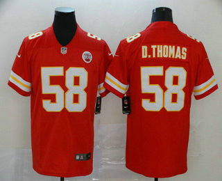 Men’s Kansas City Chiefs #58 Derrick Thomas Red 2017 Vapor Untouchable Stitched NFL Nike Limited Jersey