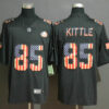 Men’s San Francisco 49ers #85 George Kittle 2019 Black Salute To Service USA Flag Fashion Limited Jersey