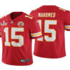 Men’s Kansas City Chiefs #15 Patrick Mahomes Red 2021 Super Bowl LV Vapor Untouchable Stitched Nike Limited NFL Jersey