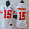 Women’s Kansas City Chiefs #15 Patrick Mahomes White 2021 Super Bowl LV Vapor Untouchable Stitched Nike Limited NFL Jersey