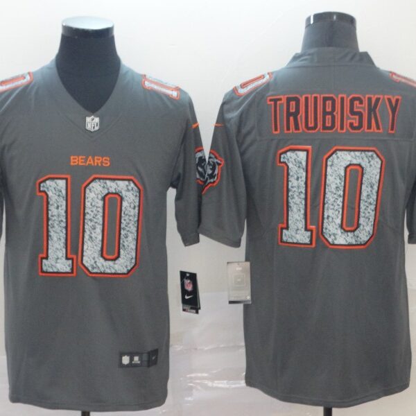 Nike Bears 10 Mitchell Trubisky Gray Camo Vapor Untouchable Limited Jersey