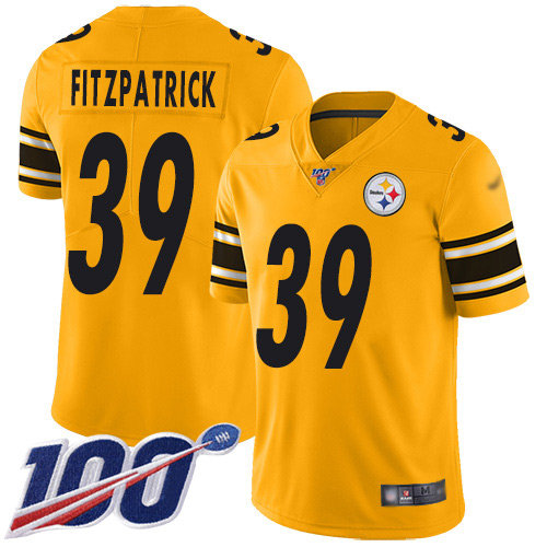 Steelers #39 Minkah Fitzpatrick Gold Men’s Stitched Football Limited Inverted Legend 100th Season Jersey
